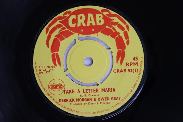 【中古】7” Derrick Morgan & Owen Gray / D Take A Letter Maria / Just A Little Loving CRAB52 CRAB /00080