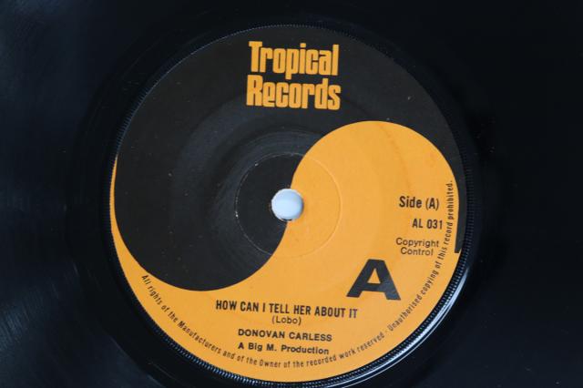 【中古】7” Donovan Carless Be Thankful For What You Got / How Can I Tell Her A AL031 TROPICAL RECORDS /00080