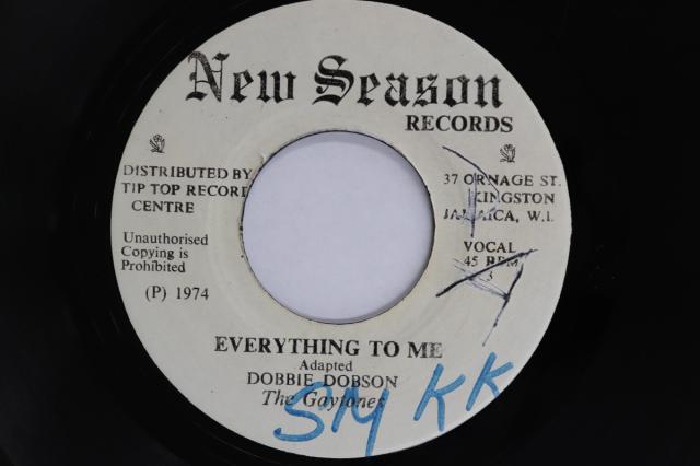 【中古】7” Dobby Dobson, The Gaytones Everything To Me / Everything To Me Version S3S4 New Season Records /00080