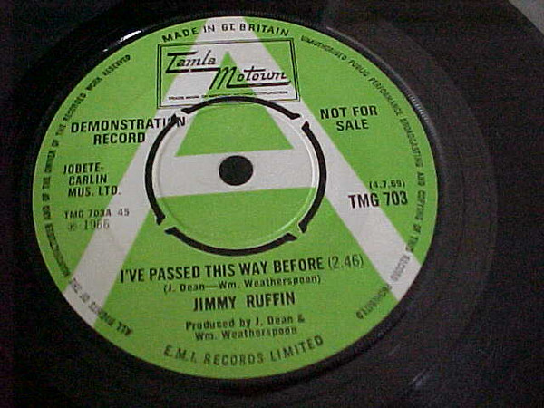 【中古】7” Jimmy Ruffin Ive Passed This Way Before TMG703PROMO Tamla Motown プロモ /00080