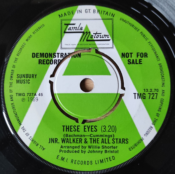 7” Junior Walker &amp; The All Stars These Eyes TMG727PROMO Tamla Motown プロモ /00080 JR. WALKER & THE ALL-STARS - 
