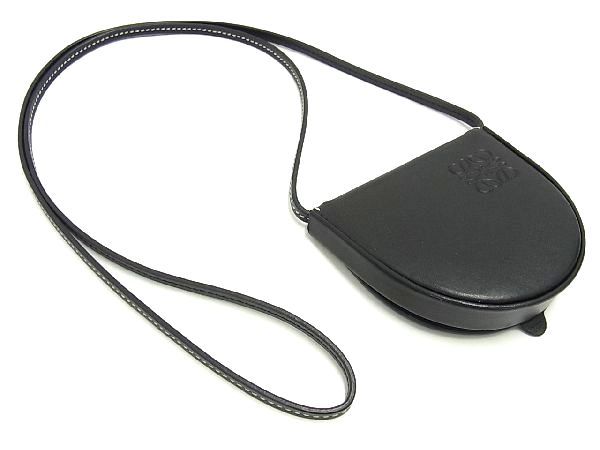 □新品同様□ LOEWE ロエベ アナグラム レザー ストラップ付き コイン