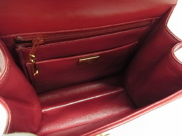 ■極上■本物■極美品■ COMTESSE コンテス ホースヘア×レザー ミラー付き 2WAY ショルダー ハンドバッグ レディース レッド系 AN9993_6
