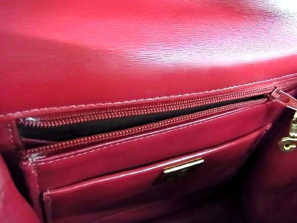 ■極上■本物■極美品■ COMTESSE コンテス ホースヘア×レザー ミラー付き 2WAY ショルダー ハンドバッグ レディース レッド系 AN9993_7