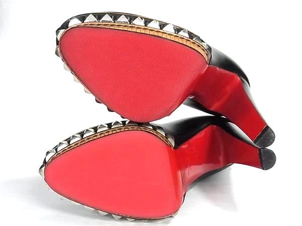 □新品同様□ Christian Louboutin ルブタン レザー スタッズ ヒール