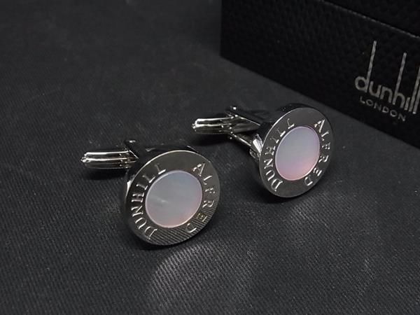■極美品■ dunhill ダンヒル SV925×白蝶貝 シェル カフス カフスボタン ビジネス 紳士 メンズ シルバー系 AS7462