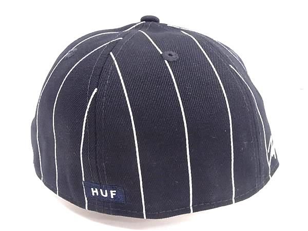 ■新品同様■ HUF ハフ ニューエラコラボ ポリエステル100％ ベースボールキャップ 帽子 サイズ 7 3/8(58.7cm) ダークネイビー系 AS7464