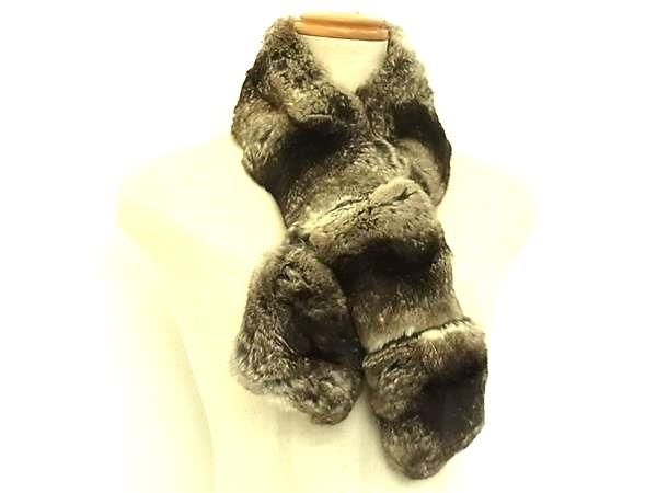 ■新品同様■ FOXEY BOUTIQUE フォクシーブティック チンチラファー マフラー ストール ショール グレー系 AS8171