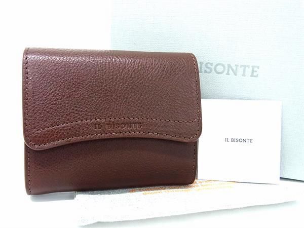 ■新品■未使用■ IL BISONTE イルビゾンテ レザー ケース カードケース 小銭入れ メンズ レディース ブラウン系 AS9591