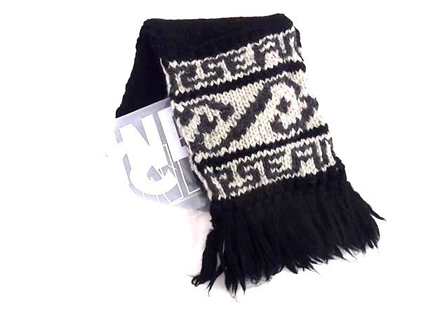 ■新品同様■ WIND AND SEA ウィンダンシー フリンジ マフラー 防寒具 メンズ レディース ブラック系 AS9629