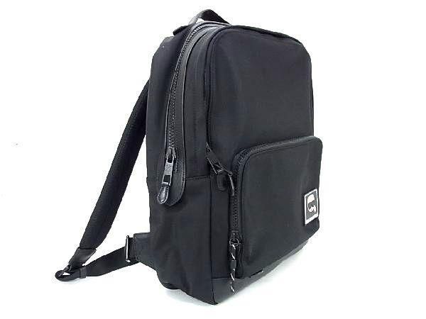 ■新品■未使用■ KARL LAGERFELD カールラガーフェルド ナイロン×レザー リュックサック バックパック デイパック ブラック系 AT4738_1