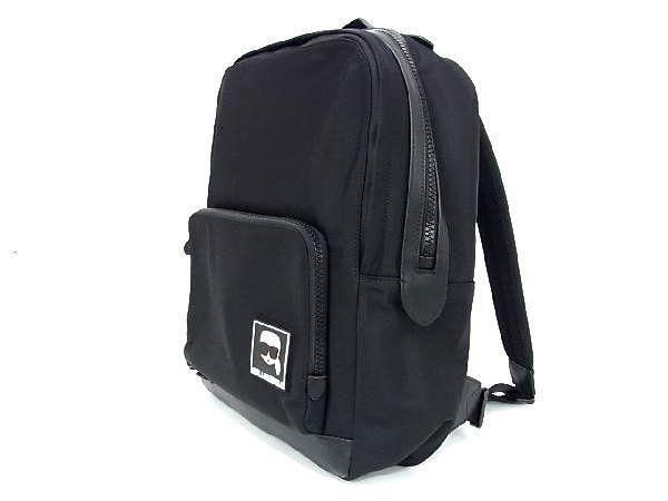 ■新品■未使用■ KARL LAGERFELD カールラガーフェルド ナイロン×レザー リュックサック バックパック デイパック ブラック系 AT4738_2