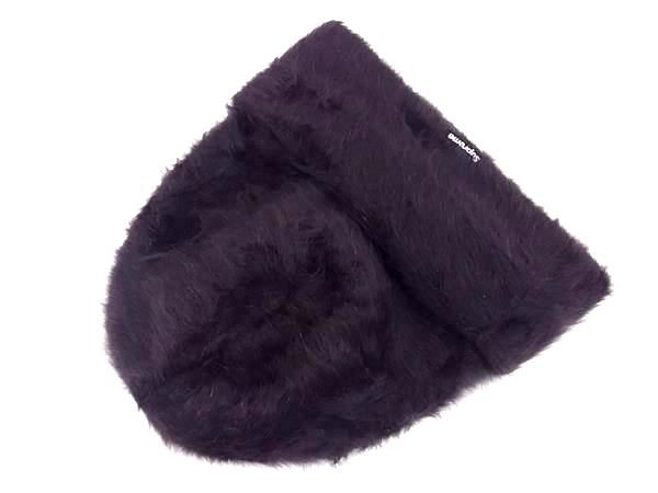 ■新品同様■ KANGOL カンゴール シュプリーム コラボ アンゴラ×ナイロン ニット帽 ニットキャップ 帽子 ブラック系 AU1192_1