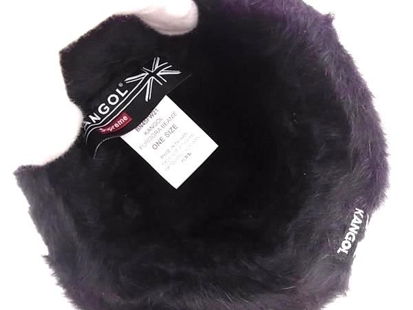 ■新品同様■ KANGOL カンゴール シュプリーム コラボ アンゴラ×ナイロン ニット帽 ニットキャップ 帽子 ブラック系 AU1192_2