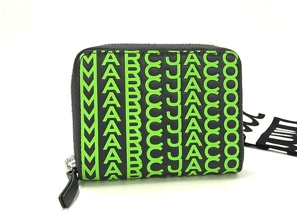 ■新品■未使用■ MARC JACOBS マークジェイコブス レザー 総柄 コインケース コインパース 小銭入れ グリーン系×ブラック系 AU9879 25,010円