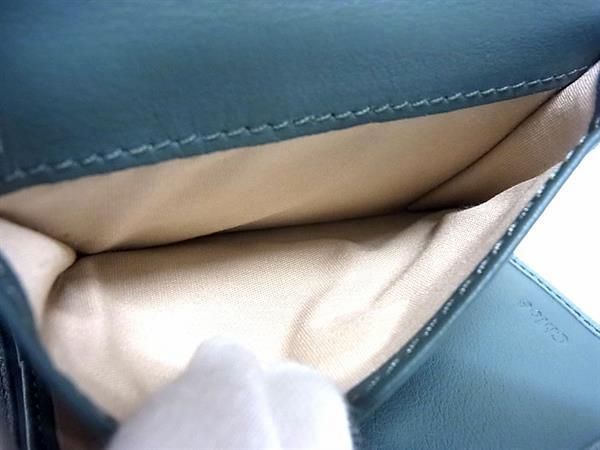 ■新品同様■ Chloe クロエ インディ レザー 三つ折り 財布 ウォレット 小銭入れ 札入れ グリーン系 AU9880