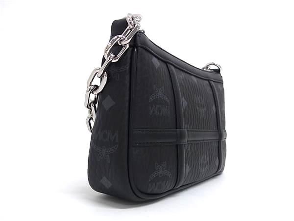 ■新品■未使用■ MCM エムシーエム モノグラム ヴィセトス柄 レザー 2WAY クロスボディ ハンドバッグ ショルダー ブラック系 AV0963_1