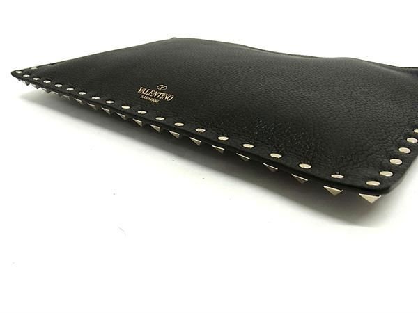 ■新品同様■ VALENTINO GARAVANI ヴァレンティノ ガラヴァーニ ロックスタッズ レザー クラッチバッグ マルチケース ブラック系 AV5027_4
