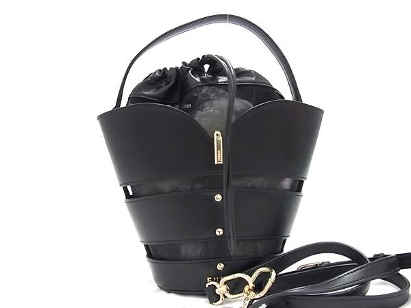 FURLA フルラ】 2way 巾着バッグ ブラック 極美品】FURLAフルラ