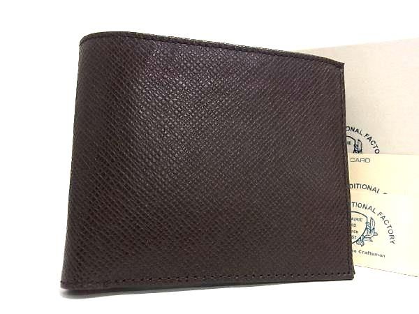 ■新品同様■ PRAIRIE TRADITIONAL FACTORY プレリートラディショナルファクトリー レザー 二つ折り 財布 ウォレット ブラウン系 AV8777