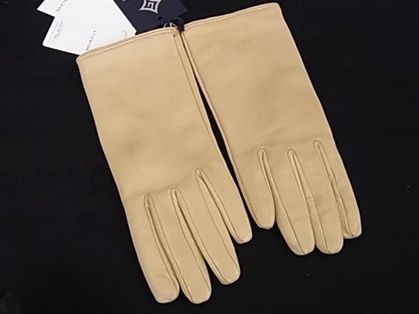 ■新品同様■ GALAGLOVES ガラグローブ ラムスキン 手袋 グローブ 表記サイズ 7 レディース ベージュ系 AV8926