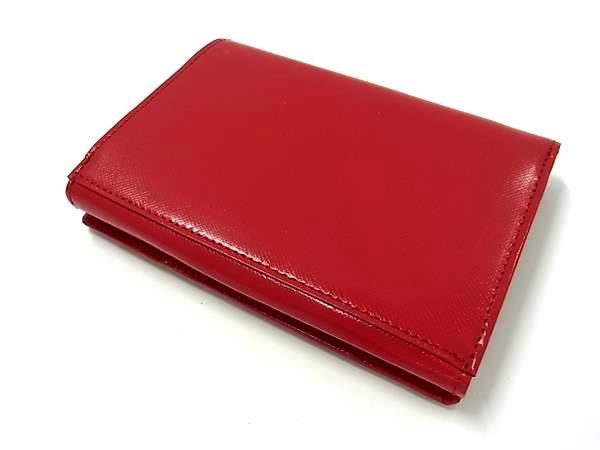 ■新品同様■ VERSACE ヴェルサーチ サンバースト レザー 三つ折り 財布 ウォレット レディース レッド系 AW4360_1