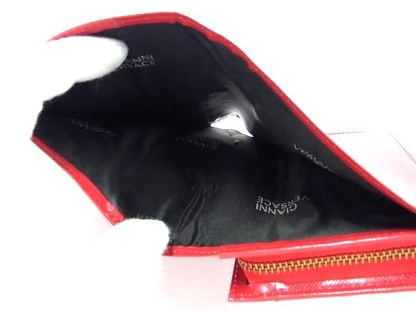 ■新品同様■ VERSACE ヴェルサーチ サンバースト レザー 三つ折り 財布 ウォレット レディース レッド系 AW4360_3