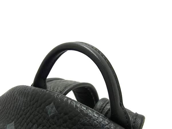 ■極美品■ MCM エムシーエム モノグラム ヴィセトス柄 レザー スタッズ リュックサック バックパック ブラック系 AX3419_3