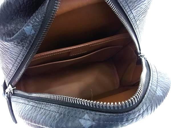 ■極美品■ MCM エムシーエム モノグラム ヴィセトス柄 レザー スタッズ リュックサック バックパック ブラック系 AX3419_6