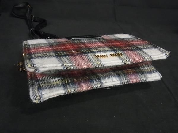 □新品同様□ miumiu ミュウミュウ 5BL001 ウール チェック柄 2WAY