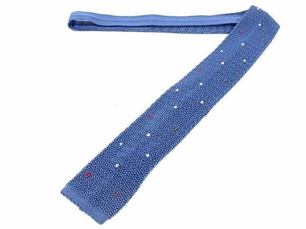 美品 HERMES エルメス シルク ネクタイ ブルー系 柄　ハイブランド 高級ネクタイ 送料185円（追跡付）〜　 最安値，新作登場