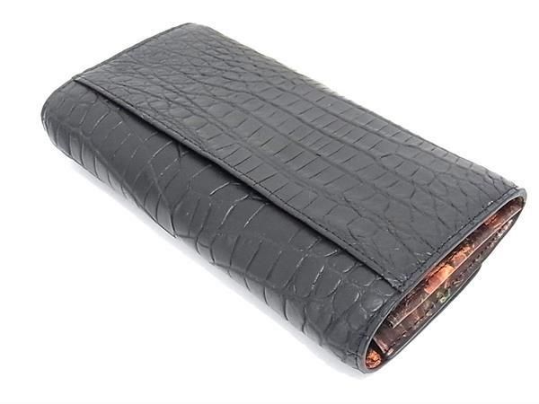 ■極上■本物■新品 未使用■ マットクロコダイル ニロティカス ヘンローン社 ウォレットバッグ ショルダー ブラック系 AZ8555_2