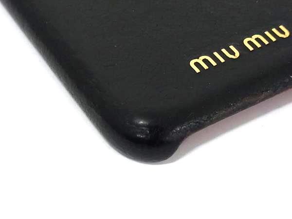■美品■ miumiu ミュウミュウ マドラスラブ レザー iPhone11 対応 アイフォンケース スマホケース ブラック系 AZ8601_2