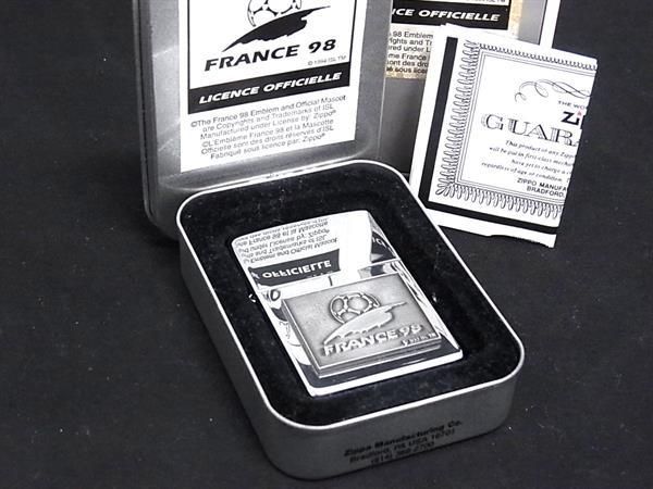 ■新品■未使用■ ZIPPO ジッポー フランス98 1998年製 高級ライター オイルライター 喫煙グッズ 喫煙具 シルバー系 AZ8654