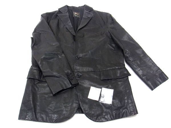■美品■ 50 CINQUANTA チンクアンタ レザー ライダース ジャケット アウター 上着 洋服 メンズ ブラック系 BF4692