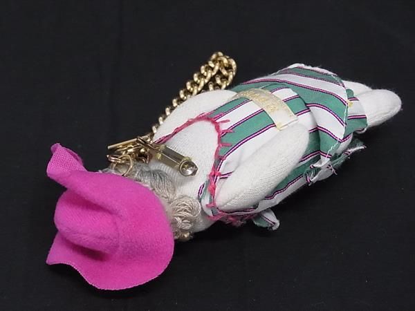 ■極美品■ MUVEIL ミュベール グランマチャーム キーホルダー ピンブローチ ピンバッジ アイボリー系×グリーン系 BF4996_1