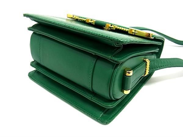 ■極上■本物■極美品■ COMTESSE コンテス リザード クロスボディ ショルダーバッグ レディース グリーン系 BF5287 □極上□本物□極美品□ COMTESSE コンテス リザード クロスボディ
