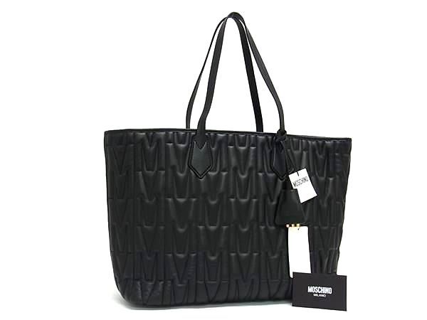 ■新品同様■ MOSCHINO モスキーノ レザー トートバッグ ショルダー レディース ブラック系 BF5749