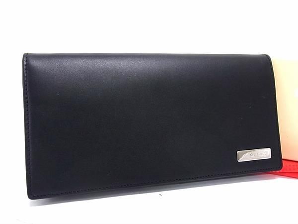 ■極美品■ BALLY バリー レザー 二つ折り 長財布 ウォレット メンズ ブラック系 BF8116