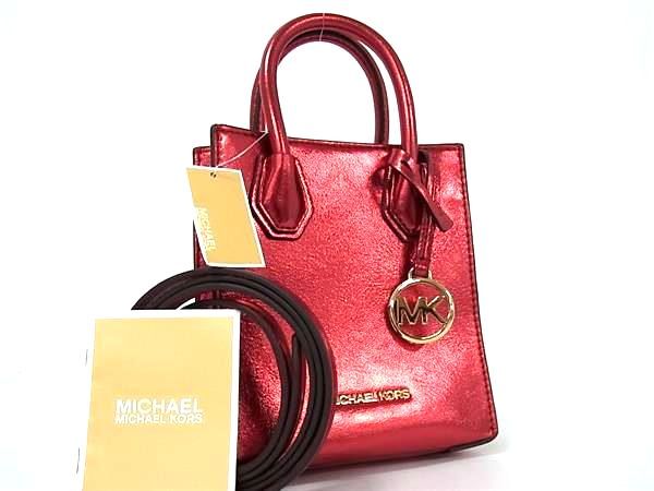 ■新品■未使用■ MICHAEL KORS マイケルコース レザー 2WAY ハンドバッグ ショルダー レディース レッド系 BF8232