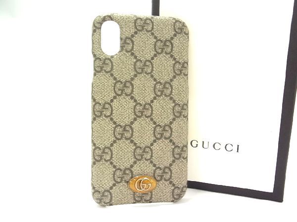 ■新品■未使用■ GUCCI グッチ 587672 GGマーモント GG柄 PVC iPhone X/XS 対応 アイフォンケース スマホケース ブラウン系 BG1846 28,250円