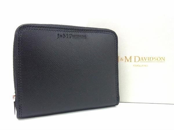 ■新品■未使用■ J＆M DAVIDSON ジェイアンドエムデヴィッドソン レザー ケース パース 小銭入れ ブラック系 BH0817