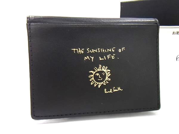 ■極美品■ Paul Smith ポールスミス レザー カードケース カード入れ パスケース 定期入れ レディース ブラック系 BI7915