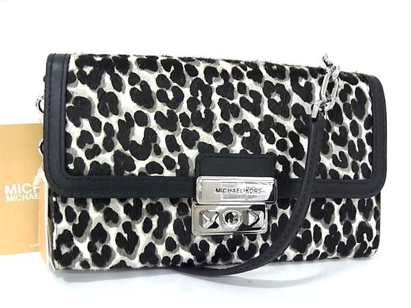 ■新品■未使用■ MICHAEL KORS マイケルコース TRIBECA ハラコ×レザー ショルダーウォレット ショルダーバッグ BI8734