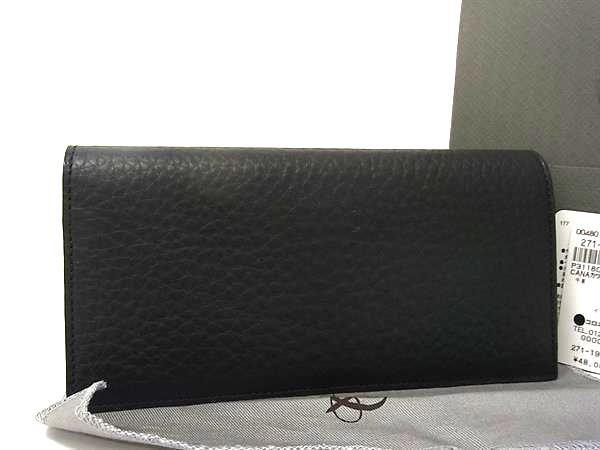 ■新品■未使用■ CANALI カナーリ レザー 二つ折り 長財布 ウォレット メンズ ブラック系 BI8750