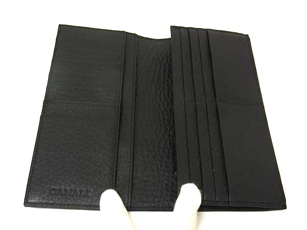 ■新品■未使用■ CANALI カナーリ レザー 二つ折り 長財布 ウォレット メンズ ブラック系 BI8750