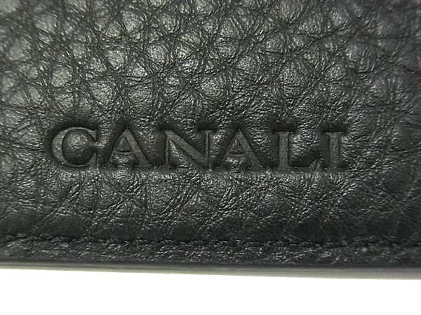 ■新品■未使用■ CANALI カナーリ レザー 二つ折り 長財布 ウォレット メンズ ブラック系 BI8750
