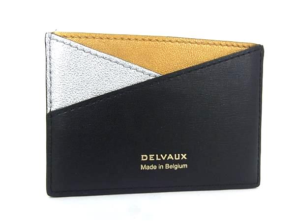■新品■未使用■ DELVAUX デルヴォー レザー  カードケース カード入れ パスケース 定期入れ レディース メンズ ブラック系 BI8770