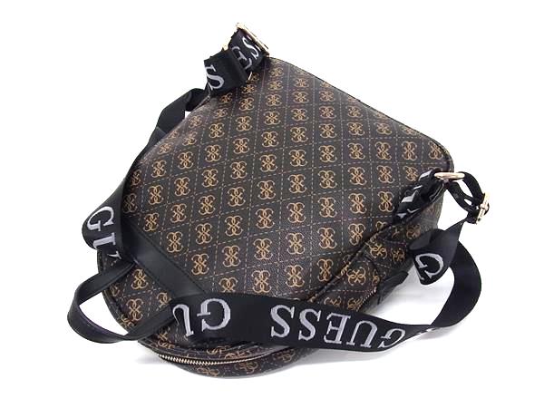 ■新品同様■ GUESS ゲス PVC 総柄 リュックサック バックパック デイパック レディース ブラック系 BJ7840_2