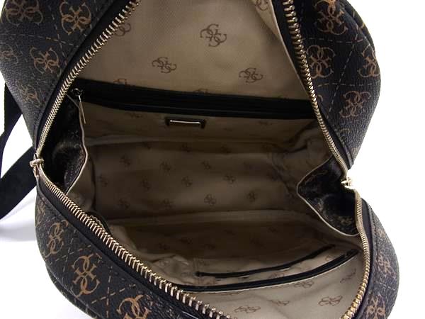 ■新品同様■ GUESS ゲス PVC 総柄 リュックサック バックパック デイパック レディース ブラック系 BJ7840_4